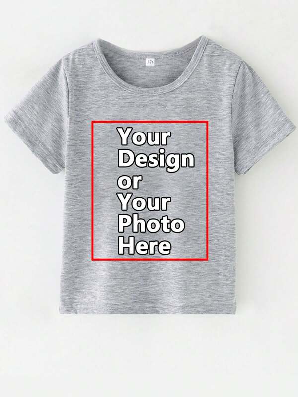 Customizable Personalized Tee Shirts, T-Shirts With Your Text And Graphics Design, Suitable For Young Boy In Summer, Custom Shirts, Group Uniforms For Spring, Summer, Autumn, Able To Print Family Members, Pets, Life Photos, Souvenir Photos