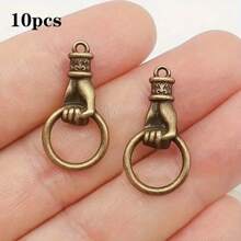 10 Pieces Alloy Hand Jewelry Connector - Ring Grip Pendant For DIY Bracelet, Earrings, Necklace - Craft Jewelry Making Accessories, Non-Powered Alloy Jewelry For Artisan Creations - Bead - View 9