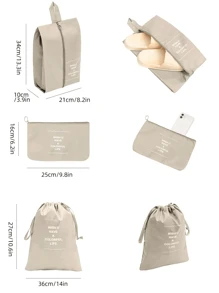 Multi Functional Travel 9-Piece Storage Bag, Luggage, Clothing Sorting And Organizing Bag, Storage Bag Set, 9-Piece Set Travel Essentials Travel Accessories Travel Must Haves For Women Travel Organizer Suitcase Summer Beach Vacation - Pink - View 3