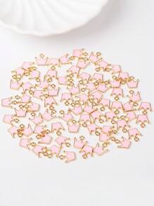 Set de 10 piezas/Paquete Accesorios de joyería con forma de corona rosa para hacer collares, pulseras y colgantes DIY - corona - Ver 1