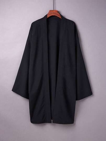 日式汉服风格长款浴衣，纯色百搭中长款长袍外套，角色扮演外套，和服