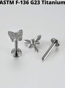 1PC Titanium Heart Lip Ring Ear Cartilage Tragus Internally Threaded Star Lobe Earrings Daith Piercing Jewelry - As Shown - View 5