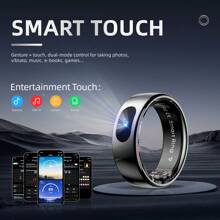 Smart Ring Health Tracker For Women & Men, Fitness Ring With Sleep & Motion Tracking, Touch Control, No Subscription Required, Compatible With IOS & Android - 金色 - 查看 2