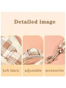 Pet Harness And Leash Set, Suitable For All Seasons, Soft Mesh Comfortable Breathable High-End Fashion Personalized Adjustable Cat Harness Cat Leash, Small Pet Vest-Style No-Leash Neck Dog Leash, Suitable For Cats And Small Dogs To Go Out For A Walk.