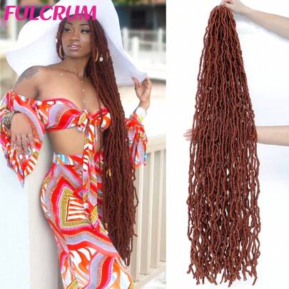 FULCRUM 8 12 18 24 30 36 Inch Faux Locs Crochet Hair New Soft Locs Crochet Braids Curly Hair Goddess Braids Synthetic Hair Extensions For Women & Girls