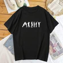 K Pop T Shirt Streetwear Women Army J-Hope T-Shirt Permission To Dance Men's Clothes Bangtan Kpop Merch Top Streetwear Tees - 黑色 - 查看 1