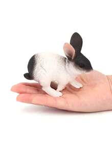 1 Stück süßes Osterhasen Tier Modell Deko: detailliertes Design, PVC Material grauer Hase & gelber Hase, warme Heimdekoration, Outdoor Garten Topfpflanze DIY Zubehör, geeignet als kleines Geschenk für Freunde