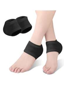 2 件装脚跟保护套适用于冬季干燥足部皮肤保湿套，去角质柔软脚跟套，适用于皮肤干燥开裂的男女