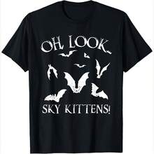 Funny Bat Lover Gift For Men Women Cool Sky Kittens Horror T-Shirt