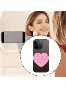 Soporte de teléfono con ventosa de silicona, ventosa de mariposa de doble cara, ventosas universales para teléfono, accesorio impermeable de manos libres con sujeción en los dedos para espejo, ducha, vibración, video y selfie compatible con iPhone y Android