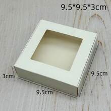 10pcs/Pack White Cardboard Gift Display Packaging Boxes With Transparent PVC Window For Handmade Jewelry Craft Packaging - White Square Window Box - View 12