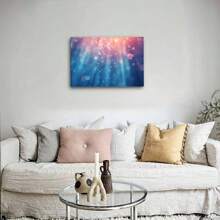 1 pieza, Fondo submarino abstracto con burbujas y rayos de luz, lienzo original, arte de pared, decoración de pared de sala de estar, dormitorio, baño, impresiones de arte de pared enmarcadas, cuadros colgantes, decoración del hogar, festivales. Home Deco 3