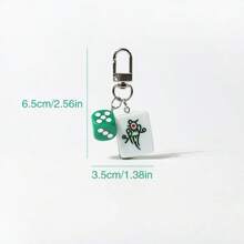1pc Creative Mahjong Charm Pendant, Simple Backpack Key Chain Decoration, Gift, Daily Accessories, Student Supplies, Chinese Style