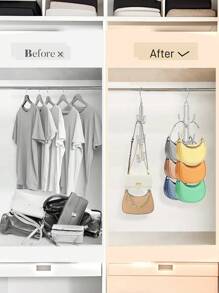 1pc 360 °Rotatable Metal Purse Hanger Organizer - Keep YourHandbags Visible, In Good Condition, And Save Space WithThis Space-Saving Backpack Rack In Silvery Color