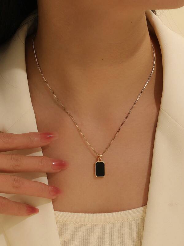 1 pieza Collar con colgante de media luna y estrella de moda europea y americana, cadena de cuentas de acero inoxidable para hombres y mujeres, colgante de lujo minimalista de cruz para la clavícula, regalo de cumpleaños familiar y festival