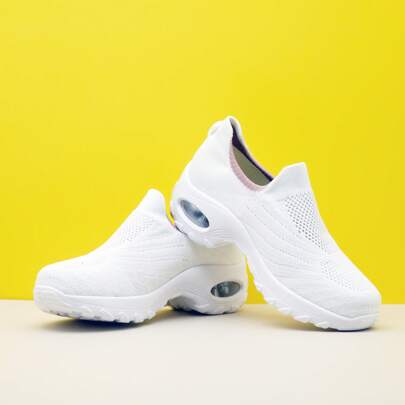 Women's Comfortable Casual Knitted Slip-On Sneakers, Dance & Air Cushion Shoes