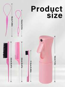 6 pièces/Ensemble de brosses à cheveux pour enfants, bouteille de spray pour cheveux, anneau de tresse, peigne à queue de rat, brosse à cheveux pour volume, brosse à cheveux pour le contrôle des pointes