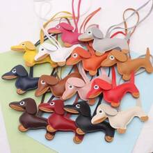 1pc Cute Dachshund Charm Pendant Accessory, Faux Leather Sausage Dog Bag Charm/Keychain, Korean INS Style Car Accessories School Cartoon