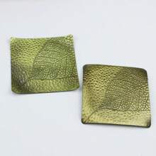 1pc Classical Japanese Style Square Leaf Pattern Polished Metal Coaster - Round Alloy Heat-Resistant Coaster, Suitable For Cups And Mugs, Perfect Home Decor, Polished Metal