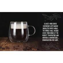 Bacimi Double Wall Borosilicate Clear Glass Coffee Tea Cups 10oz / 290ml 2 Pack - 1 - View 4