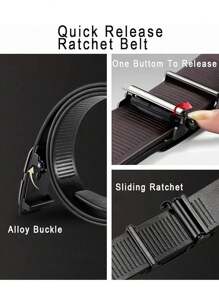 3条/1条男士正装风格腰带，自动扣腰带，用途广泛，适合丈夫、男士和家庭成员的日常生活和正式场合。 - 彩色 - 查看 3