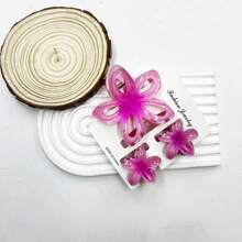 1 Stücke/7 Stücke geometrisches Muster Party süße Streetstyle Cut Out Farbverlauf Frangipani ABS Kunststoff Haarklammer Kombi-Set, sommerlicher Strandmode Haaraccessoires für Frauen Haarklammern, Haarspangen, Haarklammern, Haarklammern, Haarklammern, Haarklammern, Haarklammern, Blumen für Urlaubsoutfits Frau