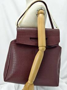 鳄鱼印花女士背包大容量单肩包，时尚组合设计，多功能斜挎包，可装手机和笔记本电脑