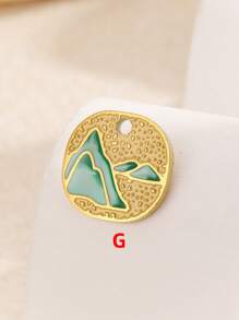1pc Oil Drop Enamel Chinese Style Pendant Charm, National Tide Small Pendant, Bracelet DIY Jewelry Accessory - Multicolor - View 9