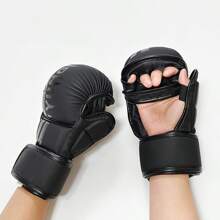 Gants de boxe arts martiaux pour hommes et femmes, gants de sport hybrides MMA à paume ouverte, poing épais pour l'entraînement au combat, la boxe, le Muay Thai, le sac de frappe et le kickboxing