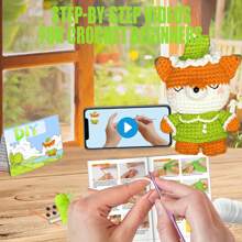 DIY Pajama Fox Crochet Kit For Beginners, Amigurumi Stuffed Animals - Gift Animal Crochet Starter Kit All-In-One Complete Crochet Kit Learn To Crochet Sets - White - View 3