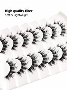 Asiteo 7 Pairs Wet Look Fluffy False Eyelashes, Fairy Cartoon Style, Reusable, Beginner-Friendly False Lashes, Suitable For Anime, Cosplay, Gothic And Doll Makeup - 尖尾漫畫款 - 查看 5