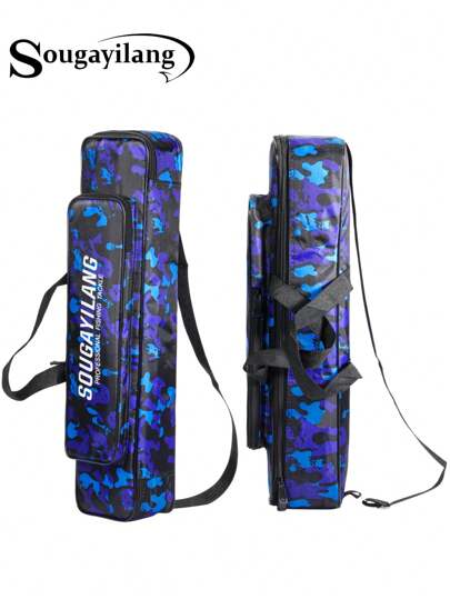 SOUGAYILANG 57 CM Professional Fishing Tackle Bag - Waterproof, With Padded Shoulder Strap, Carry Straps, Double - Zipper Pulls And Side Pouch