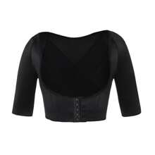 Women Upper Arm Shaper Compression Short Sleeves Tops Slimming Shapewear Body Shaper Shaping Top Underwear Undershirts - Black - View 8
