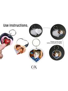 Regalo del Día de San Valentín, Llavero con foto personalizada en forma de corazón - Anillo llavero con fotografía grabada personalizada, regalo para parejas, familia, amigos - Recuerdo de acero inoxidable para aniversarios, cumpleaños, recuerdos