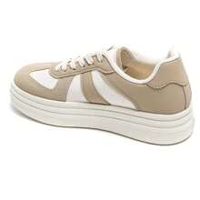 Fashionable Versatile Contrast Color Block Thick Sole Casual Shoes - Khaki - View 4