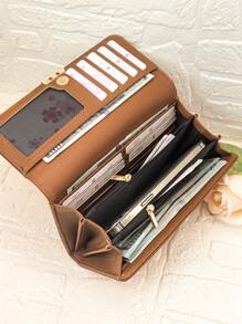 MINGYOU New Women's Long Wallet, Multi-Functional Large Capacity, Fashion Classic Buckle Flap, Minimalist Multi-Card Slots Phone Wallet, Long Wallet