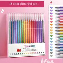 48色闪光凝胶笔，彩色闪光凝胶墨水笔，适用于子弹日记、艺术、剪贴簿、霓虹金属荧光笔、成人发光凝胶笔、返校