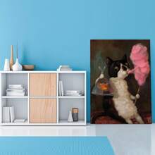 1PCS With Frame Art Poster Alison Friend Cute Funny Animal Cat Eating Marshmallow Canvas Art Office Room Decoration Canvas Painting Posters And Prints Wall Art Pictures Suitable For Children's Room Living Room Bedroom Dining Room Bathroom Kitchen Study Hotel Bar Studio Dressing Room Cafe Corridor Wall Decoration - Nhiều màu - Xem 4