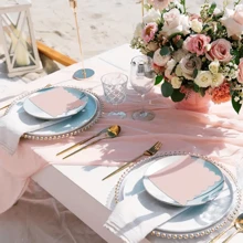 20pcs 16*16cm Yellow, Lotus Root Pink, Blue Fan-Shaped Cocktail Napkins, Disposable Drink Napkins For Daily Use, Lunch, Dinner, Gathering, Wedding, Birthday, Party And More Occasions