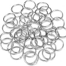 50pcs 20 X 20 Mm Metal Rings/Eyelets, Suitable For Binders, Notebooks, Scrapbooks, Planners, Documents, Photo Albums, Keychains, DIY,Back To School,School Supplies - Silver - View 11