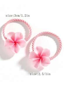 5pcs/10pcs Multicolor Plumeria Hair Scrunchies, Elegant Hair Accessories For Girls And Girl, Suitable For Everyday Use