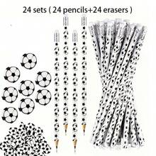 12 Pcs Sports Pencils And 12 Pcs Sports Ball Erasers Fun Wooden Pencils With Sports Eraser For Sports Themed Birthday Party Favors Office Supplies (Soccer),Christmas - White - View 13