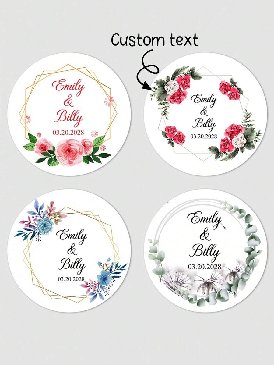 UNICCUT Custom Colorful Wildflower Garden Wreath Wedding Stickers Labels Spring Wildflower Field Thank You For Your Kindness Labels - Multicolor - View 1