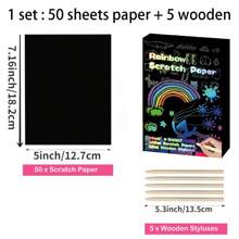 10pcs 20pcs 50pcs 100pcs DIY Scratch Paper Art Set Square Rainbow Magic Scratch Paper Drawing Card Notes For Children Party Supplies Home Decoration Black Scratch It Off Art Crafts Kits With Wooden Stylus For Teenager Halloween Christmas Birthday Gift Decorate Party Favor Game Project Kit Thank-You Card Handmade Relieve Stress