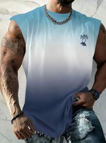 2025 Summer Hawaii Beach Men's Gradient Forest Printed Sleeveless Tank Top