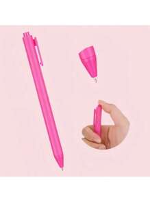 4 Pink Retractable Neutral Pens With Smooth Black Ink - Perfect For Diaries And Office Supplies Back To School - Black - View 5