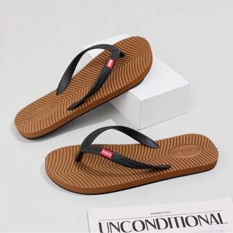 Chinelos masculinos de alta qualidade, antiderrapantes e resistentes a odores, sandálias de praia de sola grossa de borracha da moda para atividades ao ar livre