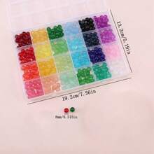 384/600/768/1200 Pcs Glass Beads For Jewelry Making, 24 Colors 8mm Crystal Beads Bracelets Making Kit, 2 Box Round Beads Suitable For Beginners - Multicolor - View 3
