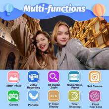 Instant Photo Printing Camera, High-Definition Toy Camera, Small Camera That Can Take Photos And Videos, With A Lanyard For Easy Carrying, A Good Holiday Gift For Family And Friends