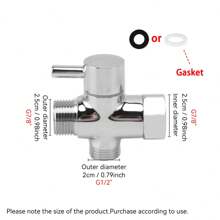1 件黑色或镀铬 G1/2 英寸和 G7/8 英寸三通 T 型淋浴喷头分流阀适配器转换器浴室配件